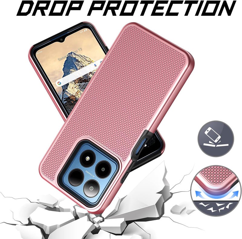 Mocotto for Boost Summit 5G Case with Tempered Glass Screen Protector,Dual Layer Heavy Duty Shockproof Protection (Boost Summit 5G,Rose Gold) - Image 4